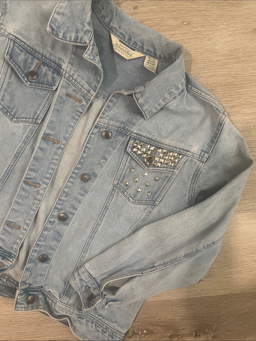 St. John’s Bay Studded Denim Jacket | Women’s Medium | 100% Cotton